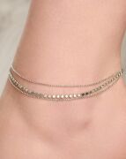 GÜMÜŞ ÜÇ TOP ZİNCİRLİ HALHAL