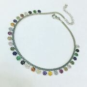 GÜMÜŞ RENGARENK YUVARLAK ZİRKON TAŞLI HALHAL