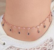 GÜMÜŞ ROSE LACİVERT VE PEMBE ZİRKON TAŞLI DAMLA HALHAL