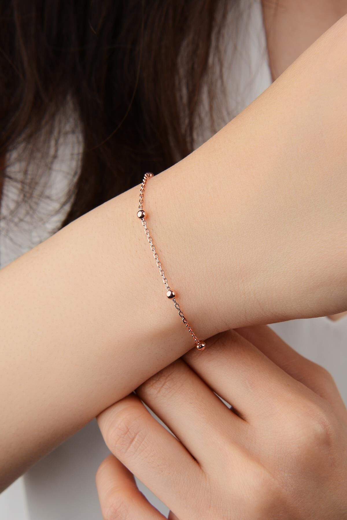 GÜMÜŞ ROSE DORİKA TOPLU İTALYAN MODEL ZİNCİR BİLEKLİK