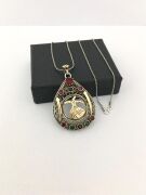 GÜMÜŞ TELKARİ DAMLA SEMAZEN FİGÜRLÜ KOLYE