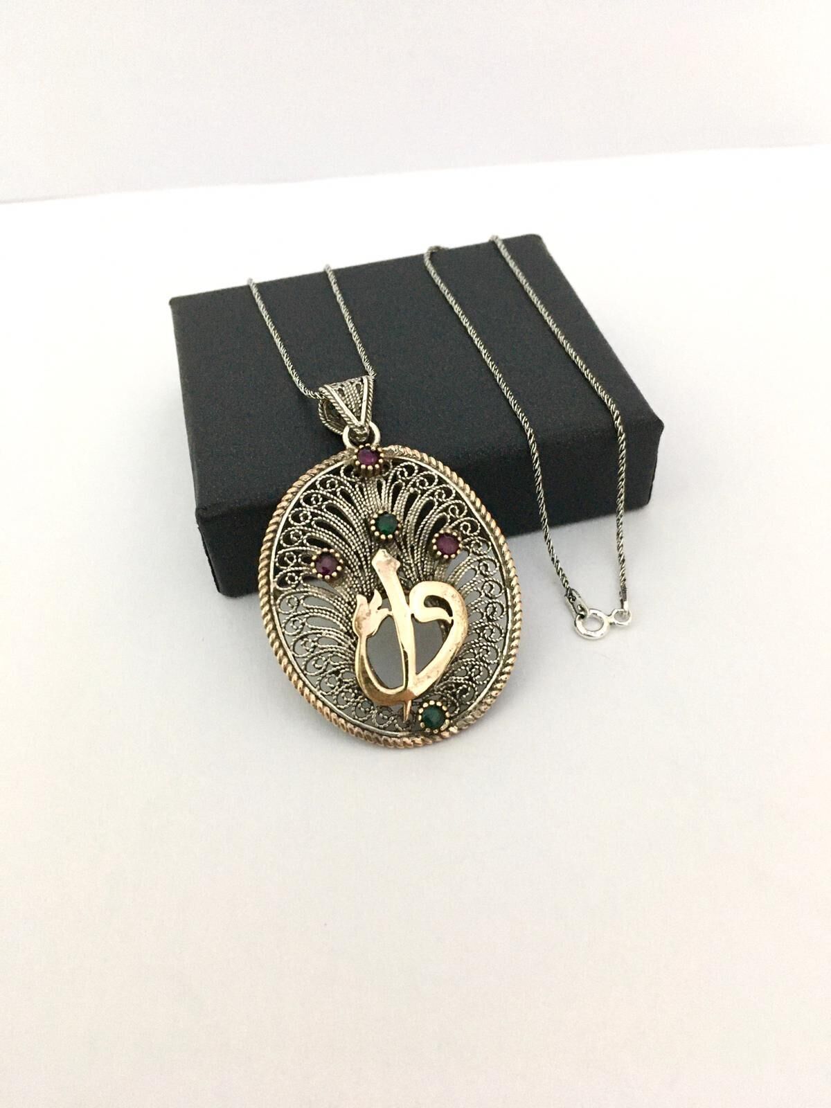 GÜMÜŞ TELKARİ VAV ELİF HARFİ KOLYE