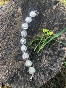 GÜMÜŞ SEDEF TAŞLI YUVARLAK BİLEKLİK