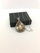 TELKARİ LALE DESENLİ GÜMÜŞ KOLYE