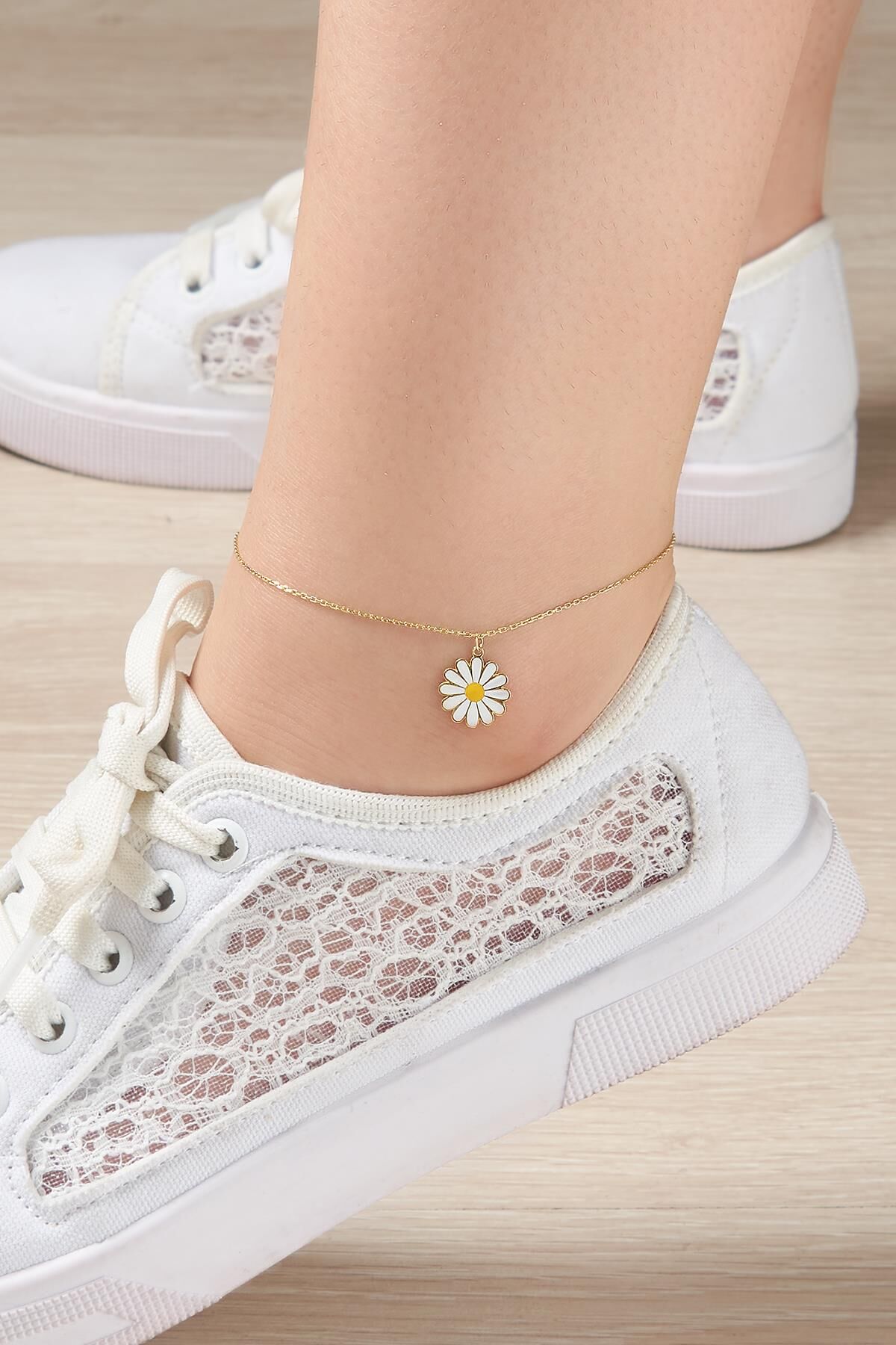 GÜMÜŞ ALTIN RENGİ PAPATYA HALHAL