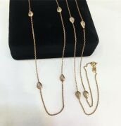 GÜMÜŞ ROSE BRONZ RENK DAMLA ZİRKON TAŞLI KOLYE