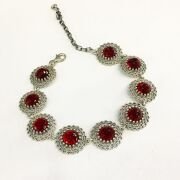 GÜMÜŞ TELKARİ KIRMIZI ZİRKON TAŞLI BİLEKLİK