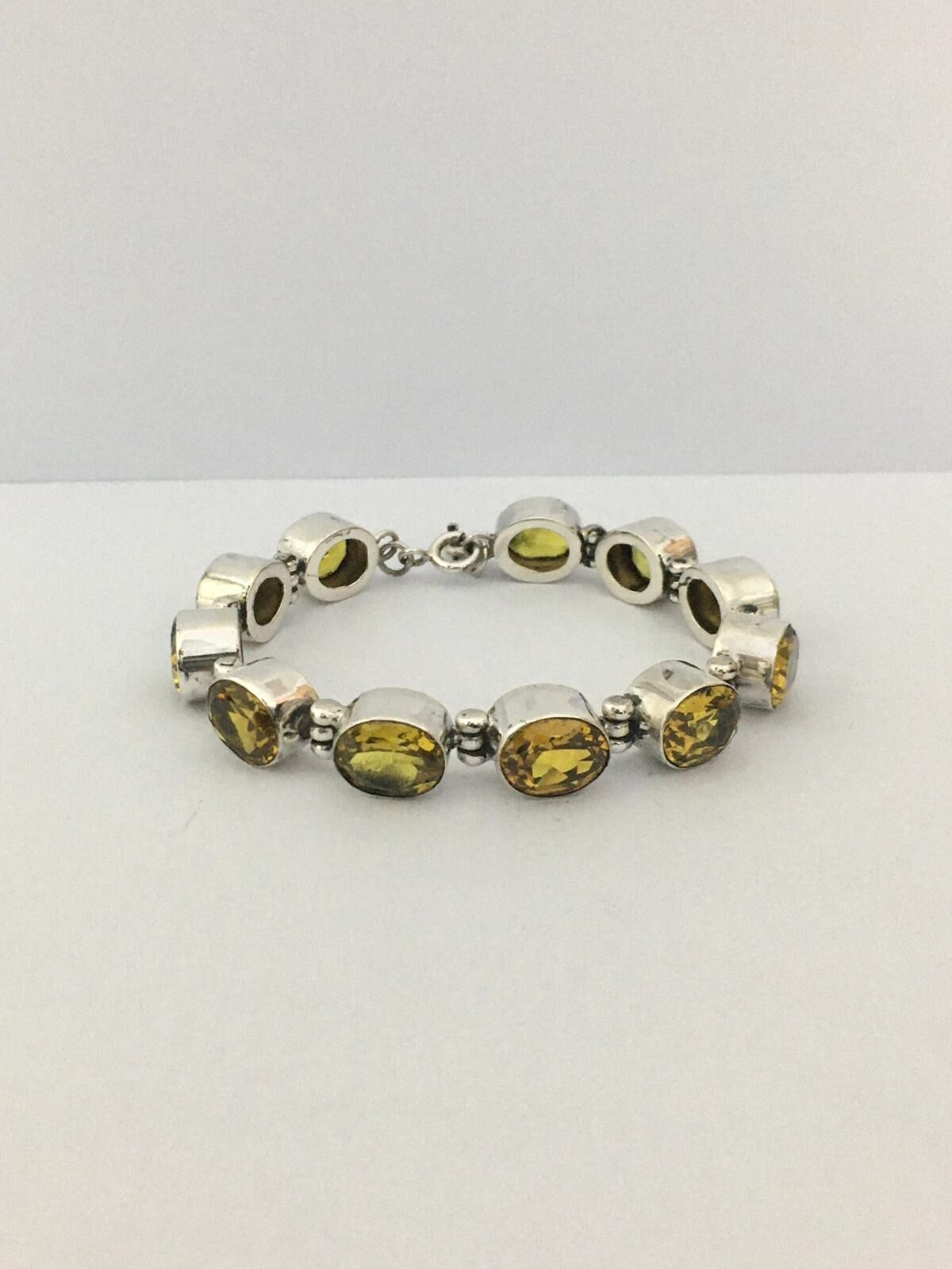 GÜMÜŞ SARI  SİTRİN TAŞLI BİLEKLİK