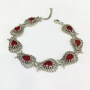 GÜMÜŞ TELKARİ KÖK YAKUT TAŞLI LALE BİLEKLİK