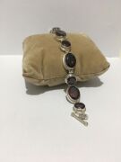 GÜMÜŞ LAL GRANET TAŞLI KOYU KIRMIZI BİLEKLİK