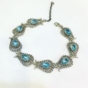 GÜMÜŞ TELKARİ AÇIK TURKUAZ TAŞLI LALE BİLEKLİK