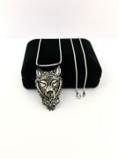 KURT BAŞI GÜMÜŞ ERKEK KOLYE