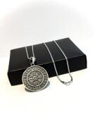 Gümüş Viking Pusulası Vegvisir Runes Erkek Kolye