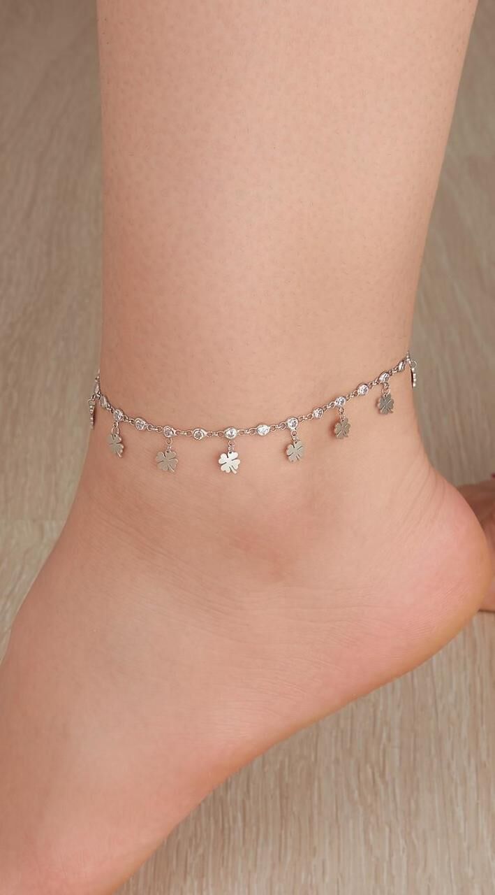 GÜMÜŞ ZİRKON TAŞLI YONCA HALHAL