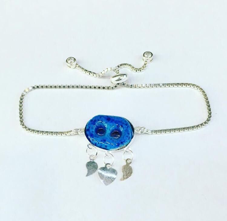 GÜMÜŞ SÜRYANİ NAZARLIK GÖZ ASANSÖRLÜ BİLEKLİK