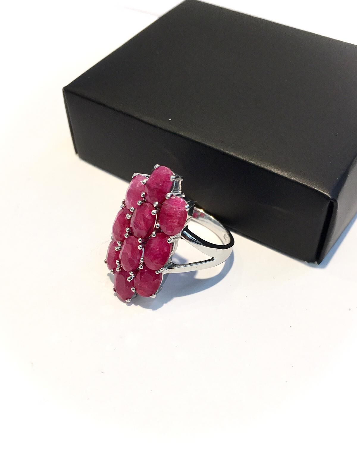 GÜMÜŞ MEKİK MODEL YAKUT TAŞLI YÜZÜK