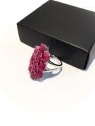 GÜMÜŞ MEKİK MODEL YAKUT TAŞLI YÜZÜK