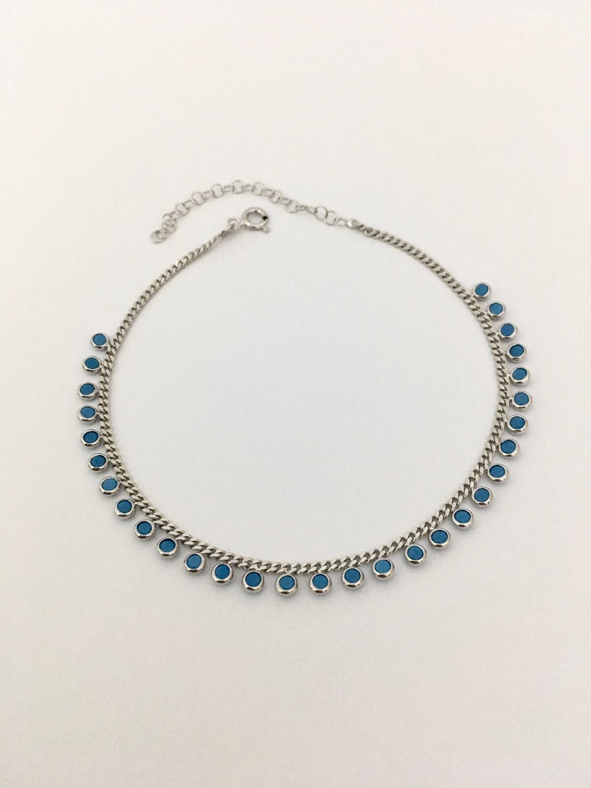 GÜMÜŞ TURKUAZ TAŞLI HALHAL