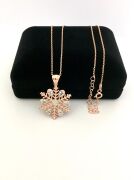 GÜMÜŞ ROSE ZİRKON TAŞLI KAR TANESİ KOLYE