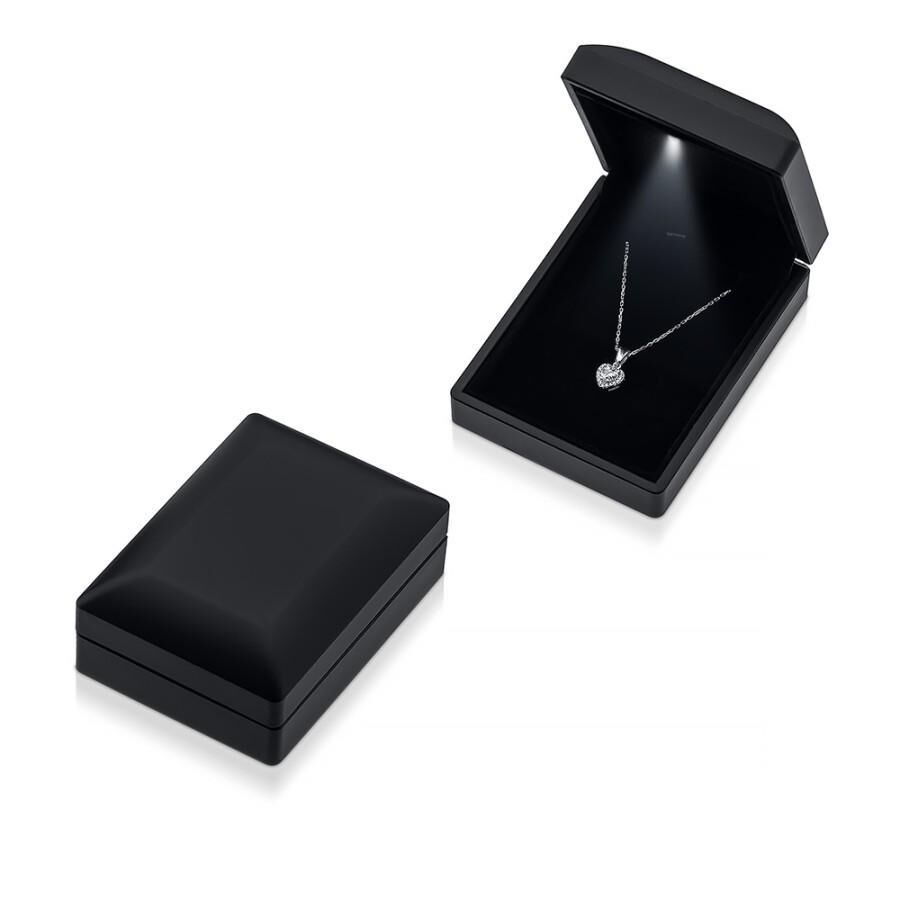 IŞIKLI SİYAH LÜKS TAKI KUTUSU KOLYE BİLEKLİK KÜPE SET KUTUSU