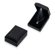 IŞIKLI SİYAH LÜKS TAKI KUTUSU KOLYE BİLEKLİK KÜPE SET KUTUSU