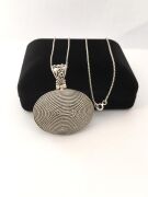 GÜMÜŞ TELKARİ  OVAL KOLYE