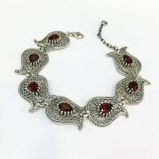 GÜMÜŞ TELKARİ LALE MODEL KIRMIZI ZİRKON TAŞLI BİLEKLİK