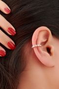 GÜMÜŞ ROSE ZİRKON TAŞLI KIKIRDAK KÜPE