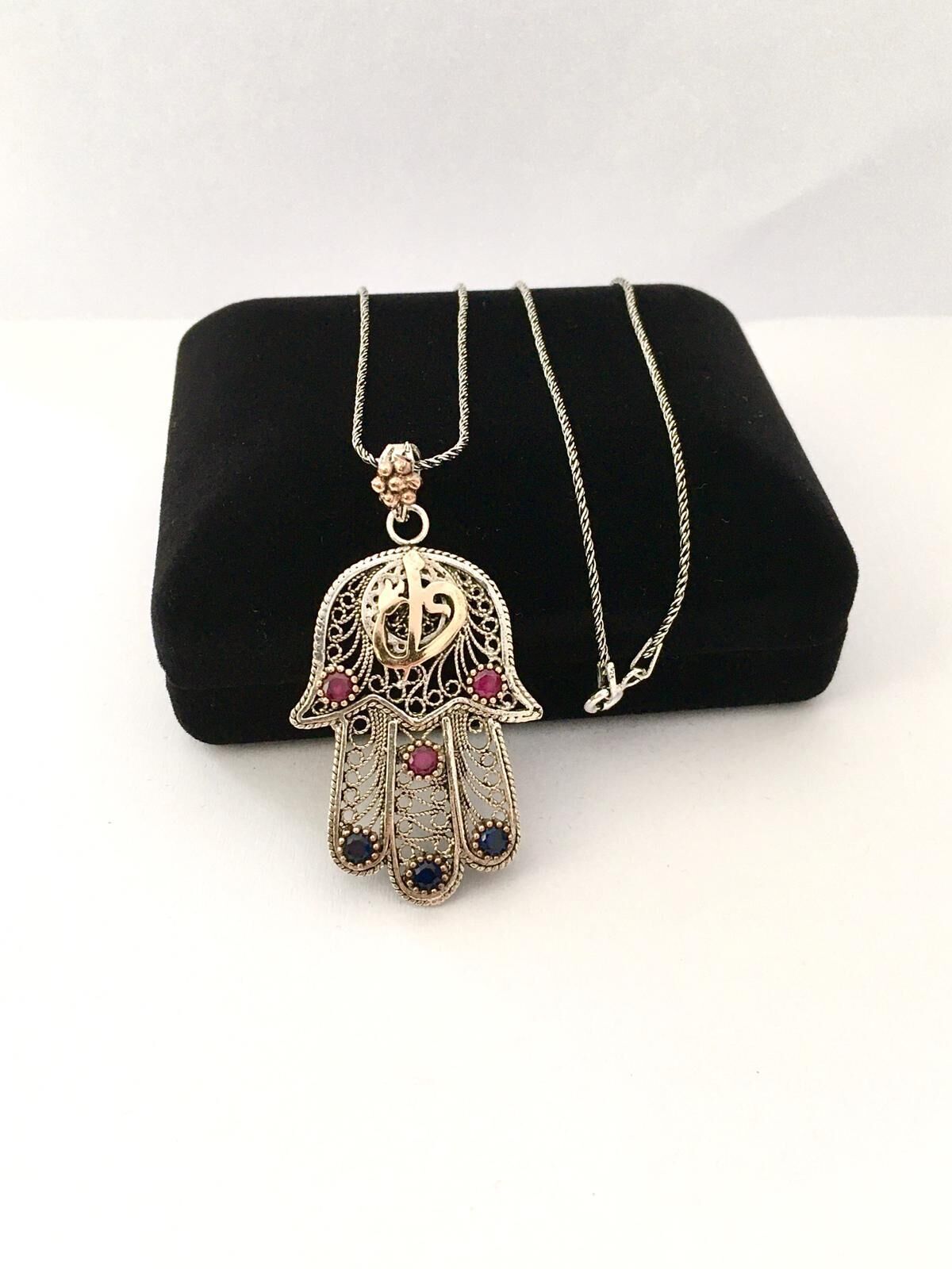 GÜMÜŞ FATMA ANA ELİ TELKARİ KOLYE