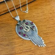 GÜMÜŞ TELKARİ LALE SAÇAKLI KOLYE