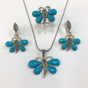 GÜMÜŞ MARKAZİT VE FİRUZE TAŞLI YUSUFÇUK SET