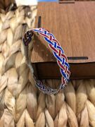 GÜMÜŞ KAZAZİYE ÖRGÜ BORDO MAVİ BİLEKLİK