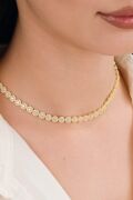 Gümüş Altın Gold Kaplama Beyaz Zirkon Taşlı Pırlanta Modeli Su Yolu Choker Tasma Kolye