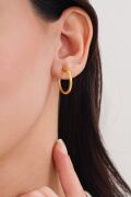 20 mm Gümüş Altın Gold Kaplama Halka Küpe