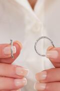 20 mm Gümüş Çizgili Kalem İşleme Halka Küpe