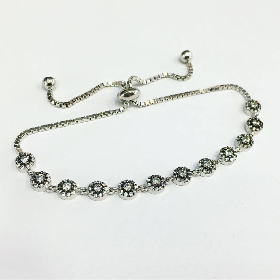 GÜMÜŞ PIRLANTA MONTÜRLÜ ASANSÖRLÜ BİLEKLİK