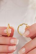 20 mm Gümüş Altın Gold Kaplama Sarmal Kalem İşleme Halka Küpe