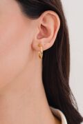 20 mm Gümüş Altın Gold Kaplama Sarmal Kalem İşleme Halka Küpe