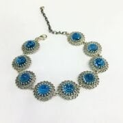 GÜMÜŞ TELKARİ AÇIK TURKUAZ TAŞLI BİLEKLİK