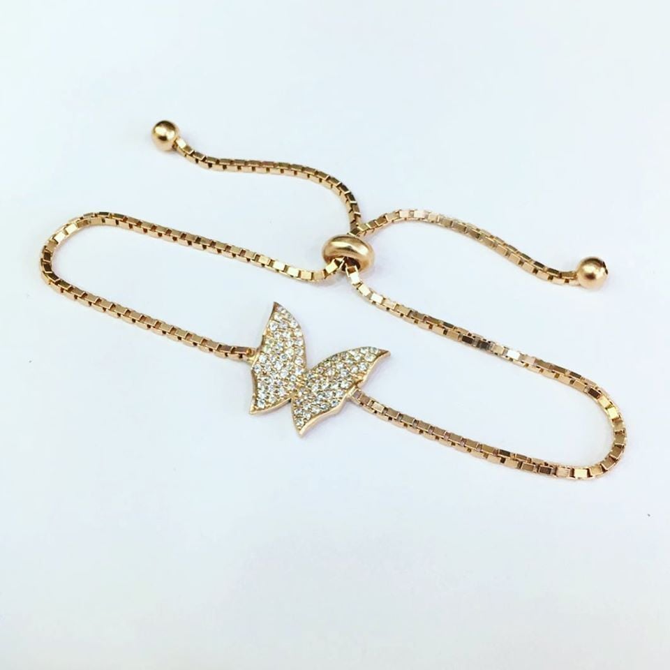 GÜMÜŞ ROSE KELEBEK BİLEKLİK