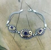 GÜMÜŞ TELKARİ VAV HARFİ BİLEKLİK