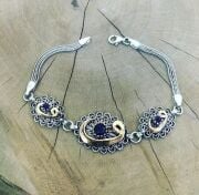 GÜMÜŞ TELKARİ VAV HARFİ BİLEKLİK