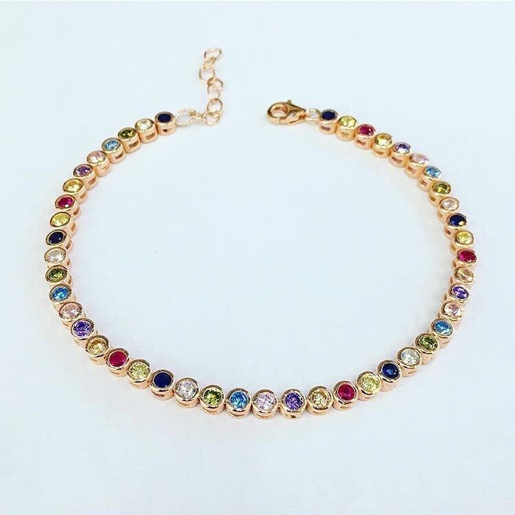 GÜMÜŞ ROSE RENKLİ ZİRKON TAŞLI SU YOLU BİLEKLİK