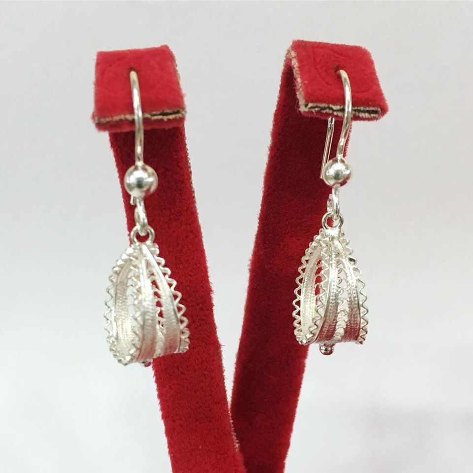 GÜMÜŞ TELKARİ DAMLA HALKA KÜPE