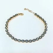 GÜMÜŞ PIRLANTA ELMAS MONTÜRLÜ DAMLA ROSE  BİLEKLİK