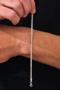 GÜMÜŞ 3.5 MM RODYUMLU ERKEK YASSI İTALYAN EZME YILAN BALIK SIRTI ZİNCİR BİLEKLİK