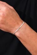 GÜMÜŞ 3.5 MM RODYUMLU ERKEK YASSI İTALYAN EZME YILAN BALIK SIRTI ZİNCİR BİLEKLİK