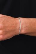 GÜMÜŞ 3.5 MM RODYUMLU ERKEK YASSI İTALYAN EZME YILAN BALIK SIRTI ZİNCİR BİLEKLİK