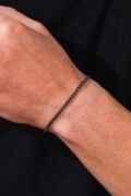 GÜMÜŞ 2.5 MM ERKEK KÜP SİYAH OKSİTLİ KARARTILMIŞ ZİNCİR BİLEKLİK