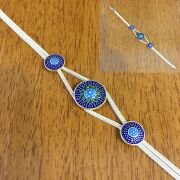 GÜMÜŞ MARDİN HASIRI MAVİ YEŞİL TURKUAZ MİNE İŞLEMELİ BİLEKLİK